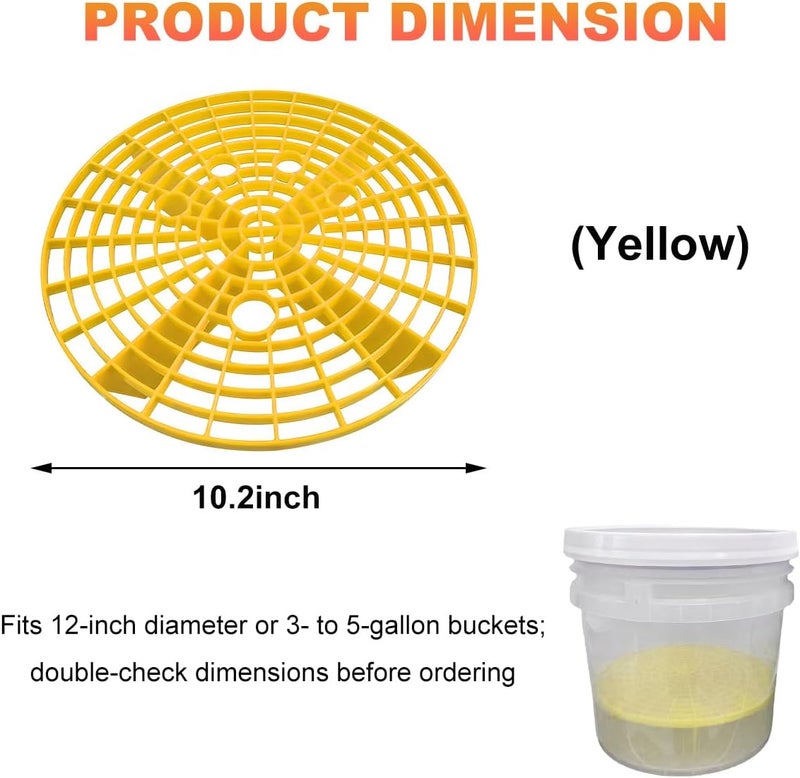 SHMZK Car Wash Bucket Inserts, Auto Detail Dirt Gaurd Bucket Filter Helps Remove Dirt Debris, Dirt Guard Insert Wash Filter Fits 12 Inch Diameter Bucket or 3-5 Gallon Bucket (Yellow) - Image 2
